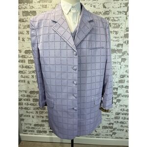Gianni Vironi Superior Men's 52Long W45‎ Suit Purple Jacket and Vest Pants New
